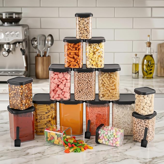 1400Ml Airtight Containers Set For Kitchen Storage And Containers Box For Pantry Organization And Container For Kitchen Storage,Set of 16 (350ml+650ml+950ml+1400ml)