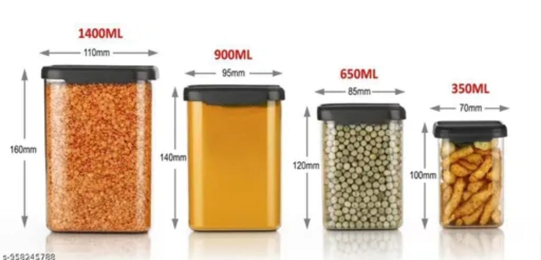 1400Ml Airtight Containers Set For Kitchen Storage And Containers Box For Pantry Organization And Container For Kitchen Storage,Set of 16 (350ml+650ml+950ml+1400ml)