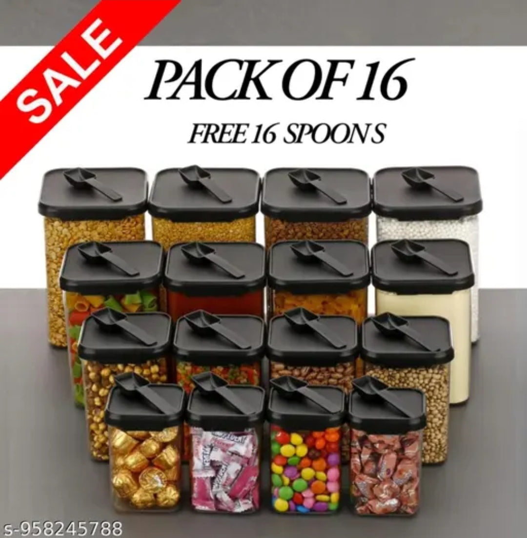 1400Ml Airtight Containers Set For Kitchen Storage And Containers Box For Pantry Organization And Container For Kitchen Storage,Set of 16 (350ml+650ml+950ml+1400ml)