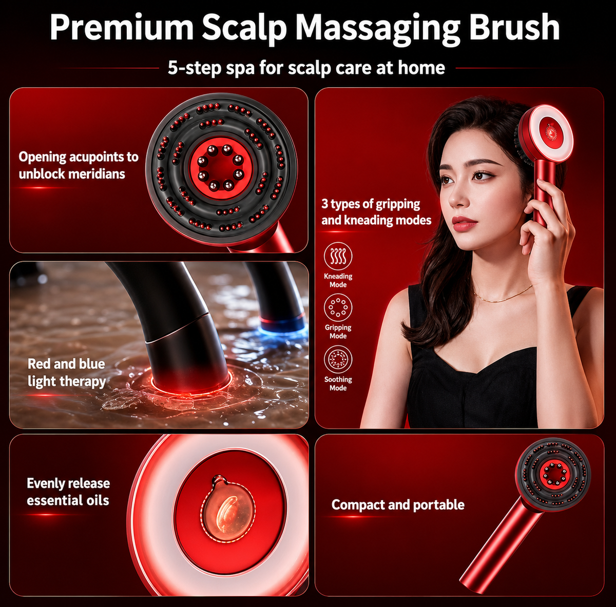 Electric Head Scalp Massager 2 In 1 Scalp Massage Brush And Oil Applicator Electric Head Massager